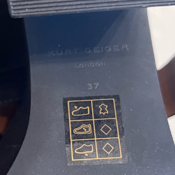 NEW Kurt Geiger Black Suede Leather Platform Mayfair Sandal 7/37 - Picture 13 of 14